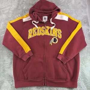 Washington Redskins NFL Full Zip Spellout Logo Hoodie XXL Burgundy Gold 2XL